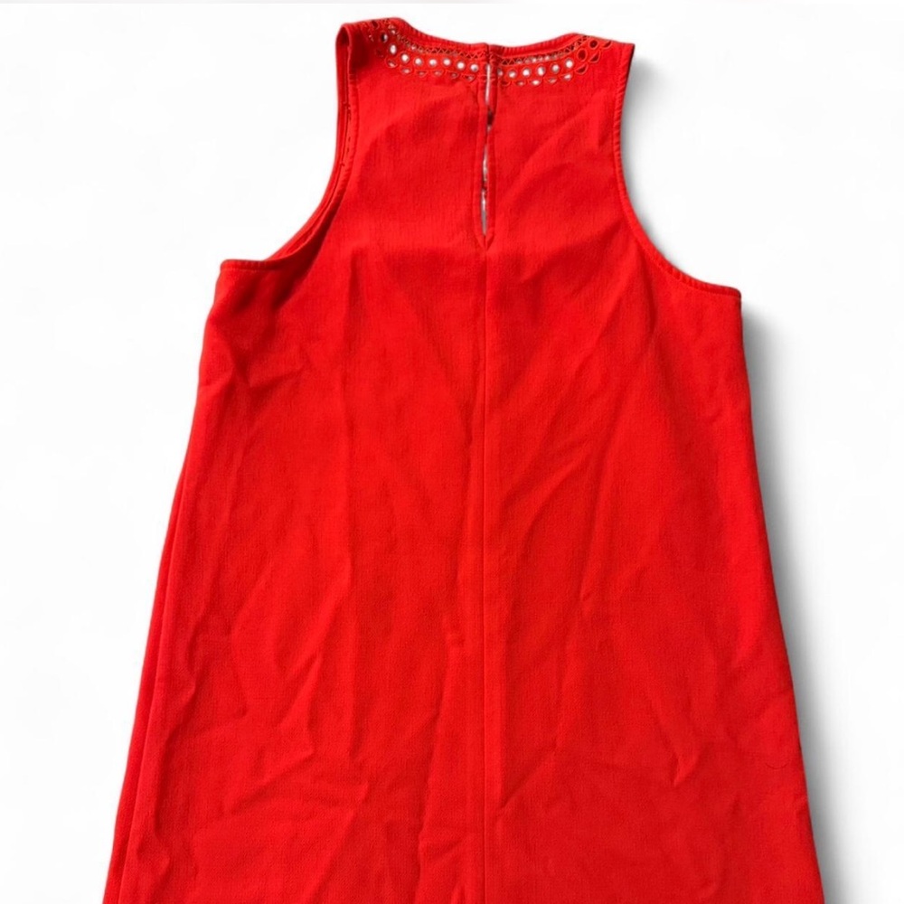 Trina Turk Red Lucia Mini Shift Dress with Lasercut Details - Picture 6 of 7